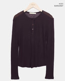 Pirun Tencel Layered Button Long Sleeve T-shirt