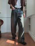 Undersnap wide denim pants