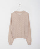 Item dot punching wool knit cardigan