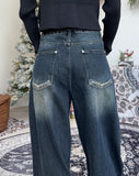 Rosa Balloon Washing Cut Denim Pants