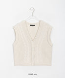 Prep cable crop knit vest