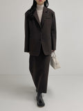 Wear Wool High Waist Long Skirt