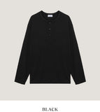 Cove ribbed henley neck long sleeve t-shirt