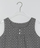 Dilte Check Flower Sleeveless Blouse