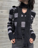 Dinky striped knit muffler set