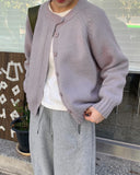 Andens Raglan Button Round Knit Cardigan