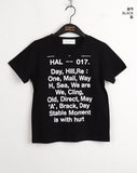 Komti Lettering Printed Semi-crop short-sleeved T-shirt