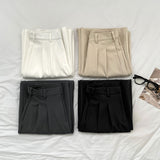 Inner Button Adjust Waist Adjustment Wide Slacks Pants