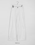 [unisex] Lela Pin Tuck Banding Wide Cotton Pants