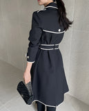 Edenic Color Matching Trench Coat