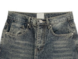 Number Washing Wide Denim Pants