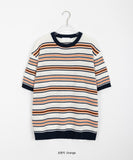 Kyoho Stripe Over Short Sleeve Knit