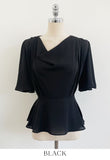 Jed-in Drape Chiffon Peplum Blouse