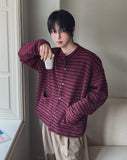Luboy Striped Crop Cardigan