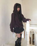 Haun Off-Shoulder Hood Sweatshirt