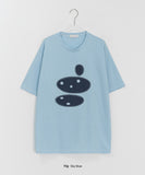 Imilve Dot Embroidery Over Short Sleeve Tee