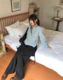 Puhi Ribbon Shirring Windbreaker Zip-up