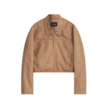 Minimal Crop Vegan Leather Jacket