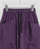 Mimyu check banding nylon Bermuda pants