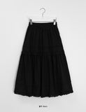 Kyope Dot Tiered Banding Long Skirt