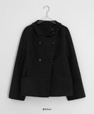Common double button collar short coat