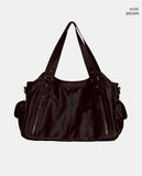 Griffin Leather Multi-Pocket Shoulder Bag