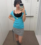 DRAPE TAIL MINI SKIRT