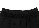 Gatti Button Frill Pleated Mini Skirt