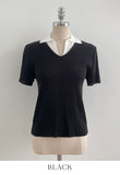 Gelato Color Matching Collar Cool Ribbed Knit