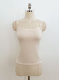 Layview see-through embroidered big collar blouse (Sleeveless set)