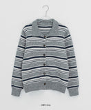 Tamen Stripe Collar Knit Cardigan