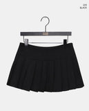 Tny pleats wool short skirt