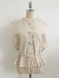 Bena Linen Sleeveless Banding Pants Set