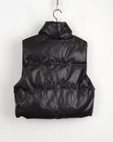 Debbie Leather Crop Padding Vest