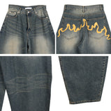 Eddie Flame Curved Denim Pants