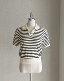 Steady Half Open Collar Short Sleeve Knit