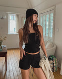 Star angel hip embroidery shorts