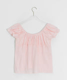 The Mill Shirring Ribbon Lace Short Sleeve Blouse