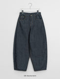 Tenden Stud Raw Denim Balloon Wide Pants