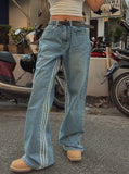 Trackline wide denim pants