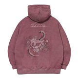 [2-WAY] Skull Web Pigment Hood Zip-Up