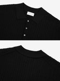 Cable collar short sleeve knit