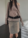Dignal midi denim skirt