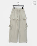 Karen Frill Cargo Layered Skirt Pants