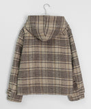 Hokki Check Hood Duffel Short Coat