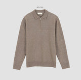 Latz half-zip collar knit