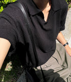 Summer Cool Boucle Collar Short Sleeve