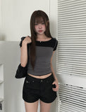 Kandi Bustier T-shirt Short Sleeve Sleeveless Set