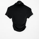 Ricket shirring turtleneck short-sleeved T-shirt