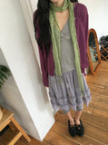 Ichi Deep V-Neck Lace Ribbed Wrap Sleeveless